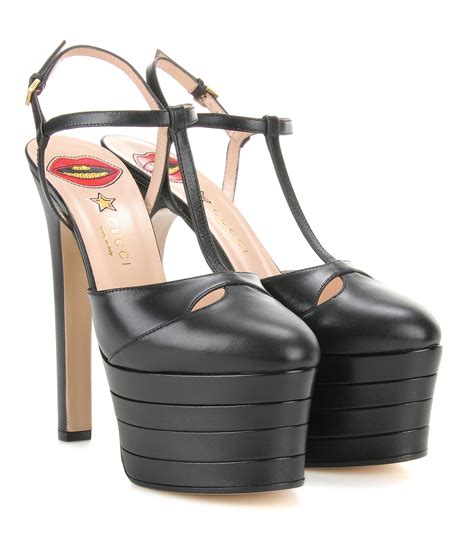 black gucci heels|Gucci black platform heels.